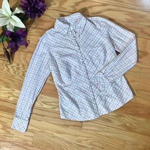 LOFT long sleeve button down shirt plaid Women's Size 6 #263